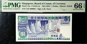 PMG GEM 66 EPQ 1987 �V���K�|�[�� $1 �h�� B/���� UNC(+FREE 1 B/����) #18954