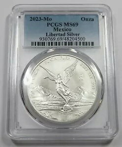 2023 Mo PCGS MS69 - メキシコ - 1 オンス シルバー リベルタ アン オンザ コイン #46618C
