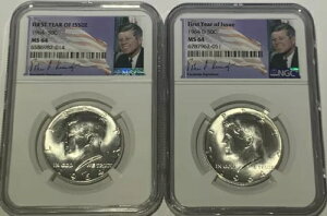 1964 P&D 2 �R�C�� �Z�b�g NGC MS64 �V���o�[ �P�l�f�B �n�[�t�_���[ ���N�x���s JFK