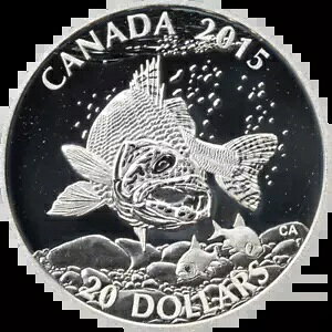 2015 �J�i�_ �V���o�[ $20 �v���[�t - NAS: Walleye - 999 Fine OGP/COA