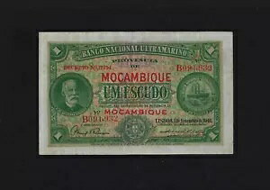 ポルトガル ポルトガル語 モザンビーク 1 エスクードス 1941 P-81 VF++
