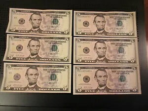 レア! ☆5ドル札連セット☆STAR☆NOTE 2017Aシリーズ