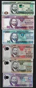 モザンビーク 1000+500+200+100+50+20 メティカイ 2011 / 2017 UNC