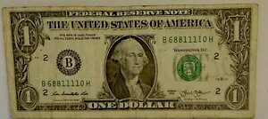 RARE $1 t@V[VAio[ note#B68811110 2013Series F1001