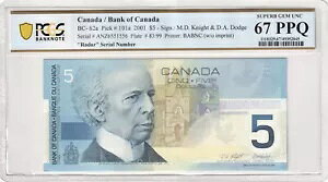 2001 ANZ6551556 �J�i�_��s BC-62a 5 �h���u���[�_�[�v���� PCGS 67 PPQ GEM UNC@#1365