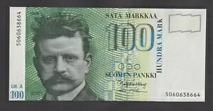 tBh 100 Markkaa 1986 Lit A aUNC P119 pre - EURO Ser.5060638664