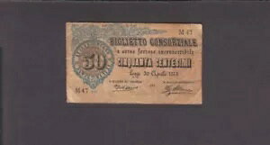 C^A P.1 -M47 50 Centesimi 30.4.1874 Biglietto ConsollialeAXL 2007 Q