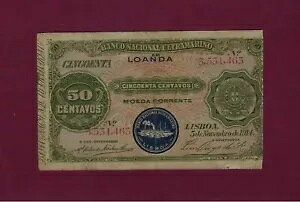 |gK PORTUGUESE AS 50 CENTAVOS 1914 P-45 A ㎿