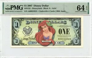 2007 $1 Disney $ AG Vf 20 NDIS125 PMG CH64 EPQ