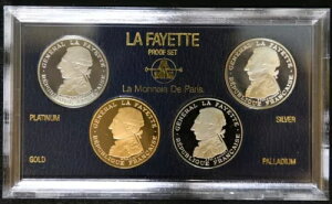 1987 ラ モネ ド パリ 4pc ラ ファイエット プルーフ ~ コインボックス COA 116/5,000