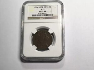 1794�N�� ���[�W�Z���g �w�b�h�I�u94 S-55 �󏭉��l3 NGC Vf 25 Bn