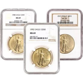 アメリカンゴールドイーグル 1オンス 50ドル - NGC MS69 ランダム日付・ラベル