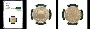 1876 5C NGC/CAC MS65 POP 13 FINER-PQ �V�[���h�j�b�P��
