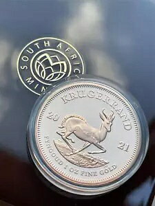 クルーガーランド 1オンス 2021年 プルーフ金貨 オリジナルSAミントボックスとCOA付き