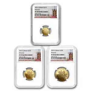 2023年 イギリス ブリタニア金貨3枚セット プルーフセット PF-70 NGC