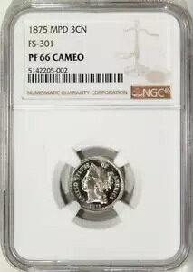 :1875 MPD FS-301 1 IN THE NECK 3CN 3�Z���g�j�b�P�� NGC PR 66 �J���I �� R9 2/0