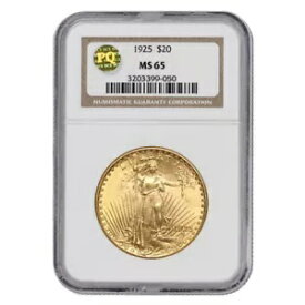 1925年 20ドル ゴールド セント・ゴーデンズ NGC MS65 PQ認定 ダブルイーグル ジェムグレードコイン