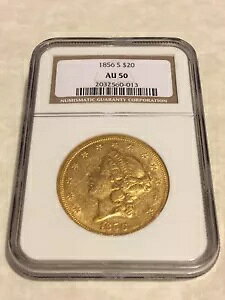 1856-S $20 NGC AU50 oeB _uC[O ɗǍDȖڎmFς݁iPCGSȂj