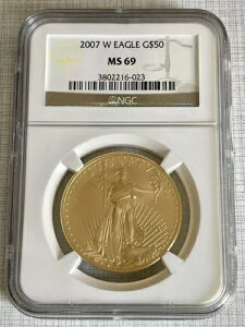 AJ 2007W C[O 50 h 1 IX  NGC MS69 SKU#3443
