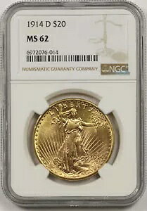 1914-D ZgES[fY _uC[O $20 MS 62 NGC