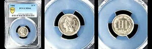1888 3C-PCGS MS66-POP 70-ONLY 71 FINER-PQ FLASHY- 3�Z���g�j�b�P��---
