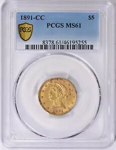 1891-CC 5h oeB MS-61 PCGSF