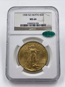 1908�N 20�h������ �Z���g�E�S�[�f���Y ���b�g�[�Ȃ� NGC MS64 CAC