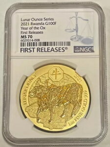 2021年ルワンダ旧暦丑年 1オンス金貨 PF70
