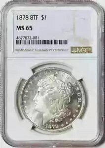 1878 P ���[�K�� �V���o�[ �_���[ NGC MS-65 8TF �v���~�A���i��!