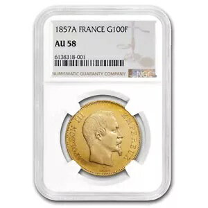 1857-A tX 100t i|I3 AU-58 NGC
