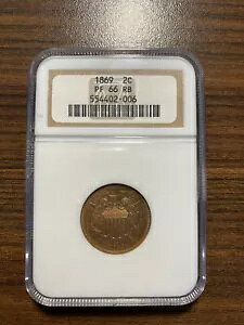 1869-P 2�Z���g�d�� 2C NGC �v���[�t 66 ���b�h�u���E�� (RB) �� ���s����600���̂�