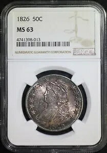 1826�N�� �L���b�v�h�o�X�g �n�[�t�_���[ NGC MS63 ���I�ɑł��ꂽ�J���t���ȃO���[�������g�[�j���O