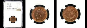 1865 1C NGC MS65RB-POP 7-ONLY 14 FINER-PQ �C���f�B�A���w�b�h �X���[���Z���g---