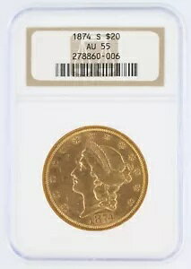 1874-S _uC[O NGC AU55 $20 oeBwbh TtVXR 󏭋