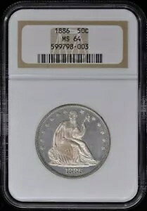 1886�N ���Ȍ^���R�̏��_�� �n�[�t�h�� - ���b�g�[ 50C NGC MS64