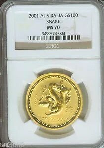 2001�N 100�h�� �I�[�X�g�����A ���i�[�X�l�[�N 1�I���X �S�[���h NGC MS70 MS-70 �]�f�B�A�b�N