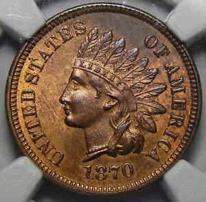 1870 NGC MS65RB �C���f�B�A���w�b�h �Z���g