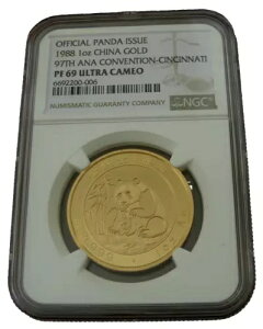 中国 1988年 金貨 1オンス パンダ NGC PF69UC シンシナティ ANA