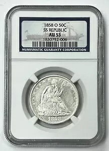 1858-O 50Zg V[ebh oeB A[Y NGC AU53 SS pubN jD Kg 󏭕i