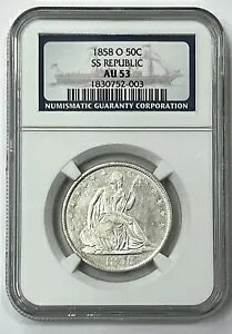 1858-O 50Zg V[ebh oeB A[Y NGC AU53 SS pubN VbvbN ق̃RC