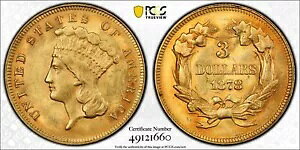 1878�N 3�h�� �C���f�B�A�� �v�����Z�X �w�b�h ~ 3�h������ ~ PCGS MS62 ~ �V�i�R�C��