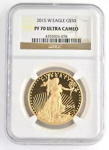 米国 2015 W イーグル金貨 50 ドル NGC グレード PF70 ウルトラカメオ 1 オンス プルーフコイン