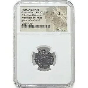 ���[�} AE2/3(F ) �R���X�^���e�B�k�X 1 �� (AD 272-337) �\�� �C���r�N�^�X NGC �R�C�� �X���u