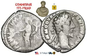 �Ñネ�[�}�鍑 �R�C�� �V���o�[ �f�i���E�X COMMODUS 177 - 192 AD �{�� #31455