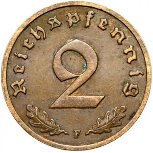 �h�C�c�� 3. Reich-J. 362 �R�C��-2 Reichspfennig 1936 F-RARE!