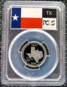 2004-S 25c �e�L�T�X �V���o�[ �B�����x�� �N�H�[�^�[ �v���[�t �R�C�� PCGS PR70DCAM