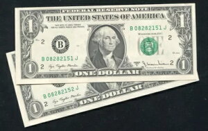 (2) 1977 年連続の 1 ドルフランス連邦準備紙幣、ニューヨーク州ニューヨーク州未流通