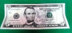 2017A $5 5 ドル スター紙幣 連邦準備金 触りたての新鮮なナイスキャッチ