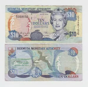 バミューダ P.52a 10 ドル 2000.5.24 PFX C/3 QEII 非常に上質で低配送 2202