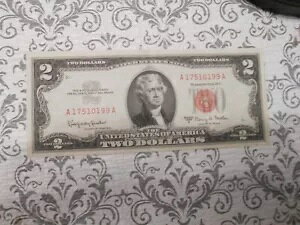 クリスプ 1963-A レッド シール 2 ドル米国紙幣 - ベター グレード *628